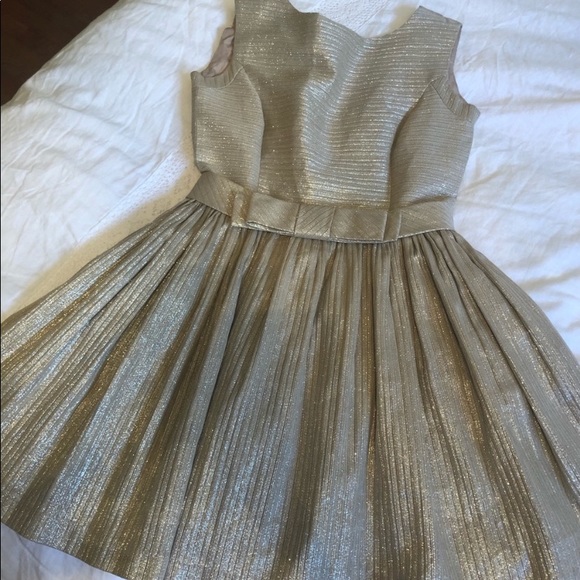 NWT Anthropologie Contrarian NY Gold Cocktail Dress Deep Back V sz6 - Picture 12 of 12